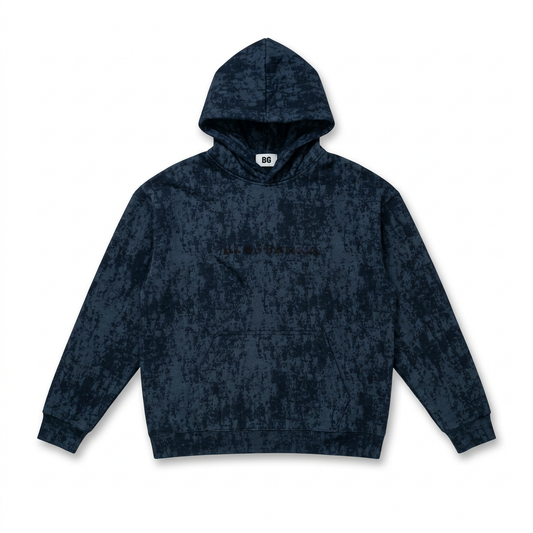 Hoodie Bleu Marine Avec scratch/ Love build what noise never could